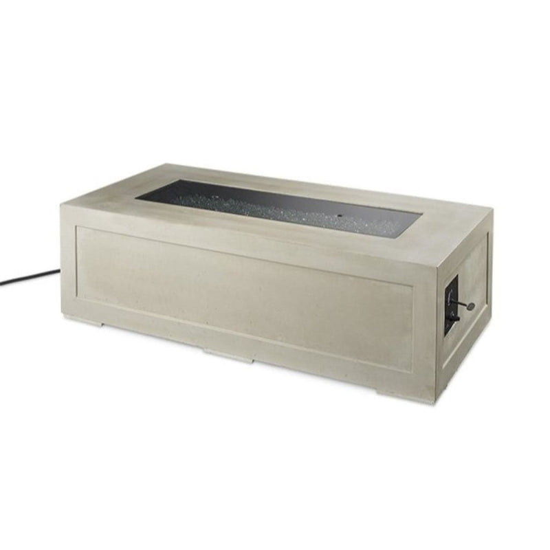 The Outdoor GreatRoom Company 60" Cove Linear Gas Fire Pit Table with Natural Grey Supercast Concrete Base