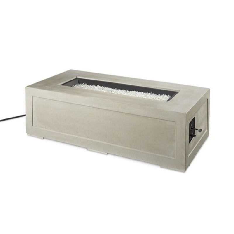 The Outdoor GreatRoom Company 60" Cove Linear Gas Fire Pit Table with Natural Grey Supercast Concrete Base