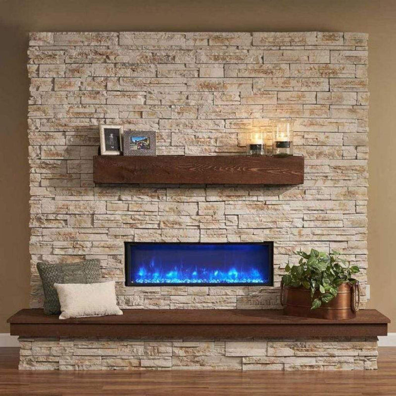 The Outdoor GreatRoom Company 60"/72" Gallery Linear Non-Combustible Mantel with Real Wood-Look