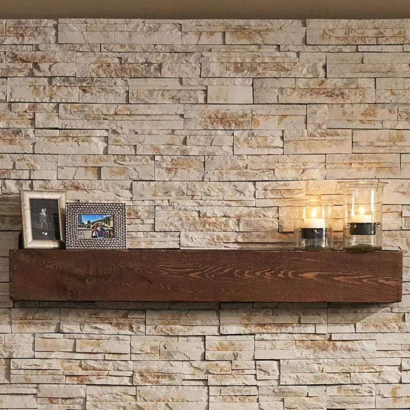 The Outdoor GreatRoom Company 60"/72" Gallery Linear Non-Combustible Mantel with Real Wood-Look