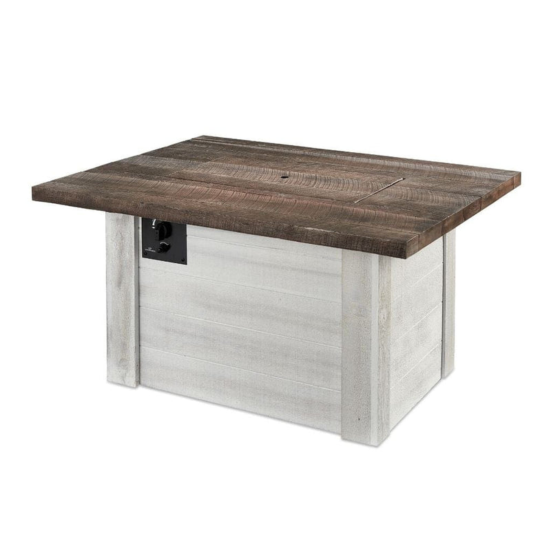 The Outdoor GreatRoom Company Alcott 48" Rectangular Gas Fire Pit Table with Dora Brown Crystal Fire Burner