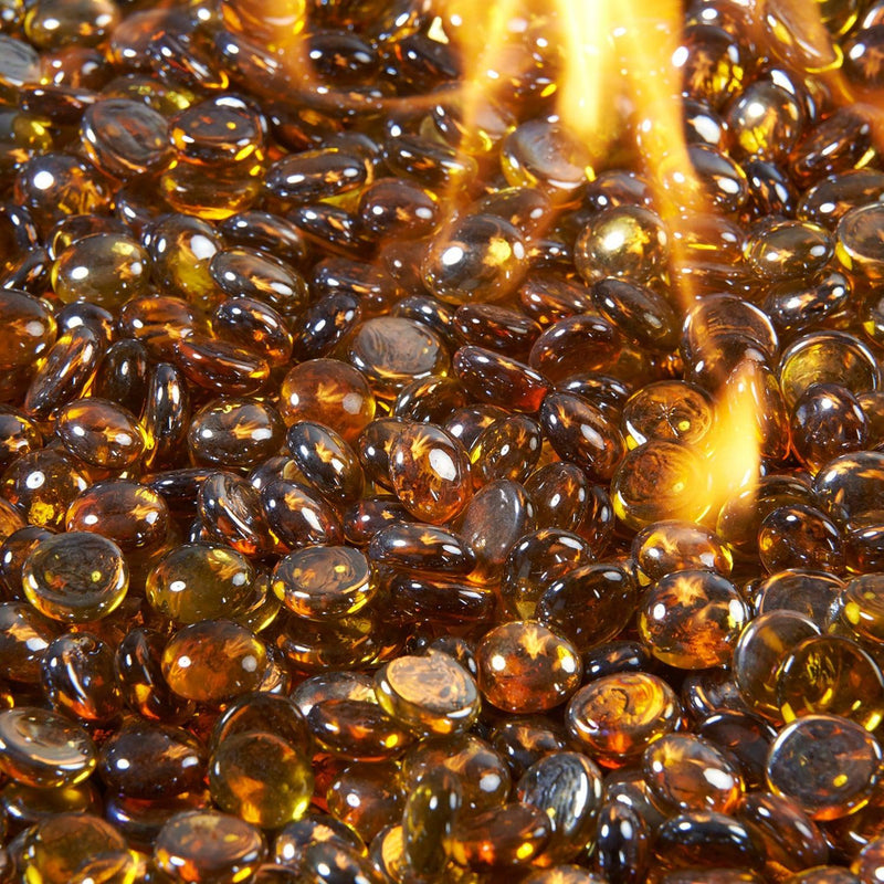The Outdoor GreatRoom Company 5 lb Amber Tempered Fire Glass Gems