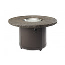 The Outdoor GreatRoom Company 48" Beacon Round Gas Fire Pit Table with Marbleized Noche Top