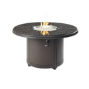 The Outdoor GreatRoom Company 48" Beacon Round Gas Fire Pit Table with Marbleized Noche Top