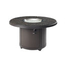The Outdoor GreatRoom Company 48" Beacon Round Gas Fire Pit Table with Marbleized Noche Top