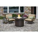 The Outdoor GreatRoom Company 48" Beacon Round Gas Fire Pit Table with Marbleized Noche Top