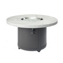 The Outdoor GreatRoom Company 48" Beacon Round Gas Fire Pit Table with Marbleized Noche Top