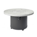 The Outdoor GreatRoom Company 48" Beacon Round Gas Fire Pit Table with Marbleized Noche Top