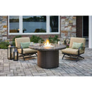 The Outdoor GreatRoom Company 48" Beacon Round Gas Fire Pit Table with Marbleized Noche Top