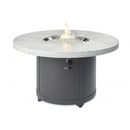 The Outdoor GreatRoom Company 48" Beacon Round Gas Fire Pit Table with Marbleized Noche Top