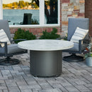 The Outdoor GreatRoom Company Beacon 48" White Onyx Round Gas Fire Pit Table with Crystal Fire® Plus Burner