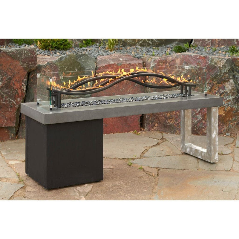 The Outdoor GreatRoom Company Black Wave 56" Natural Gas Linear Burner with Direct Spark Ignition