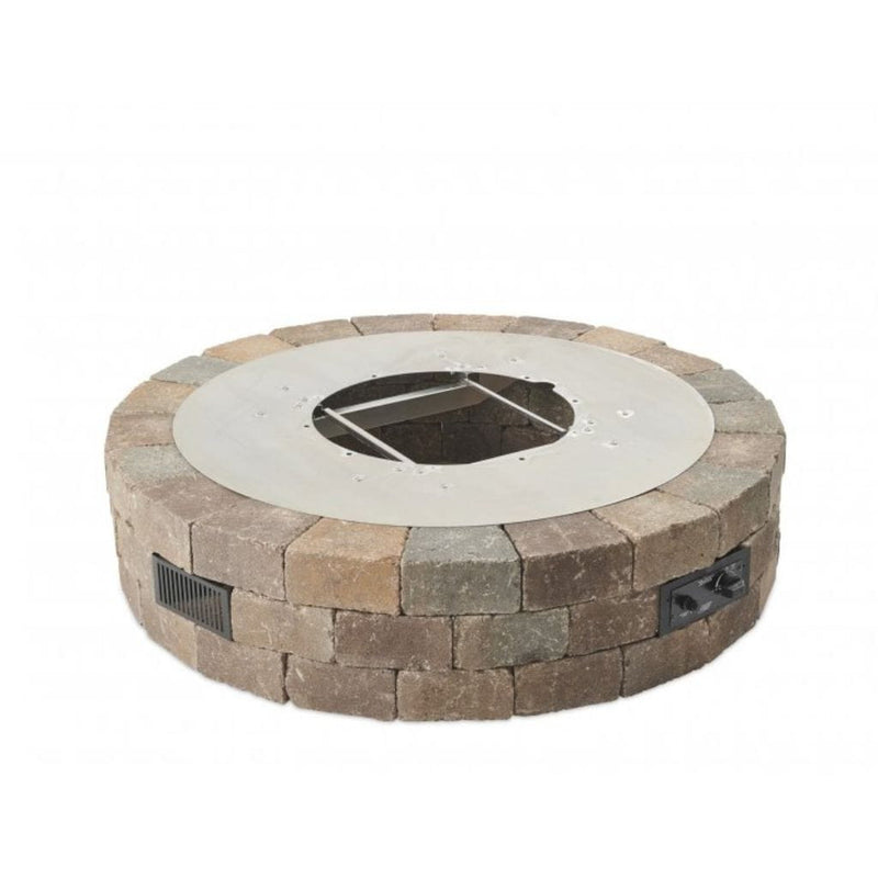 The Outdoor GreatRoom Company Bronson 52" Round Block Gas Fire Pit Kit with Crystal Fire Burner

