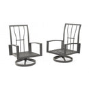 The Outdoor GreatRoom Company Lyndale Highback Swivel Rocking Chairs – Cast Ash (Set of 2)