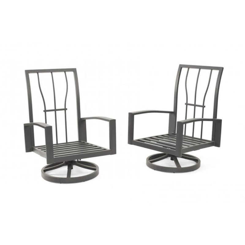 The Outdoor GreatRoom Company Lyndale Highback Swivel Rocking Chairs – Cast Ash (Set of 2)