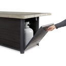 The Outdoor GreatRoom Company Cedar Ridge 61" Linear Gas Fire Table with Grey Wash Concrete Top