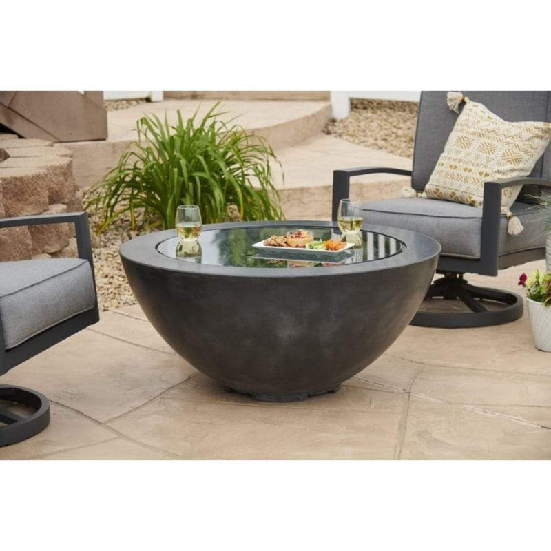 The Outdoor GreatRoom Company Cove 42" Round Gas Fire Pit Bowl in Natural Grey Supercast™ Concrete