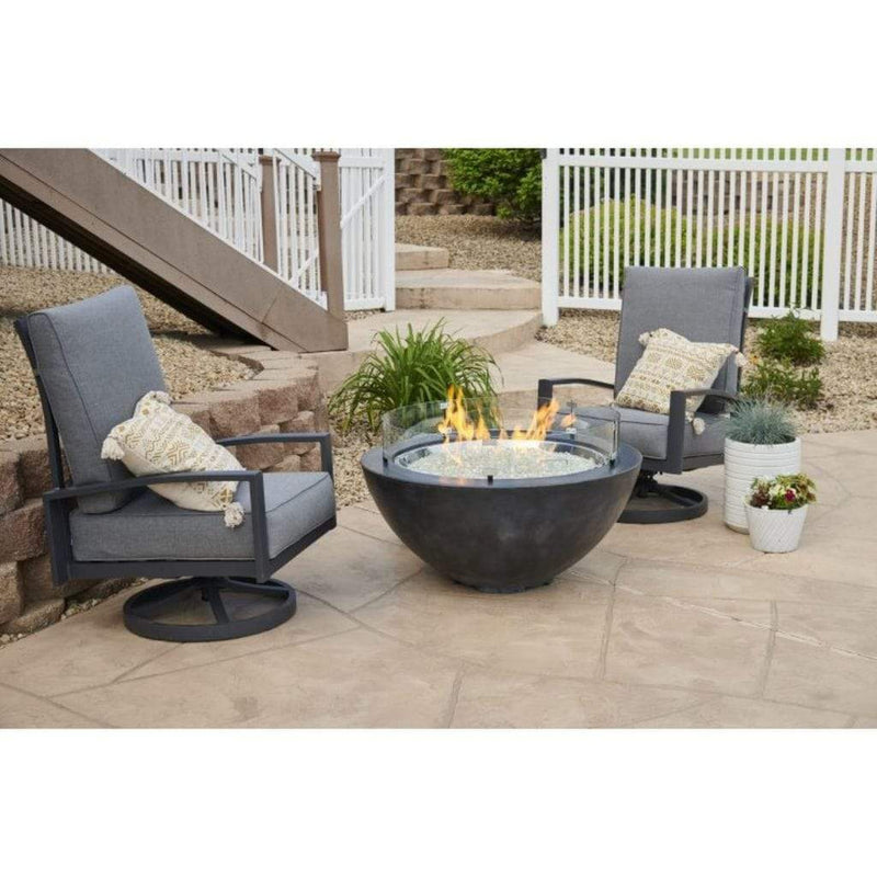 The Outdoor GreatRoom Company Cove 42" Round Gas Fire Pit Bowl in Natural Grey Supercast™ Concrete