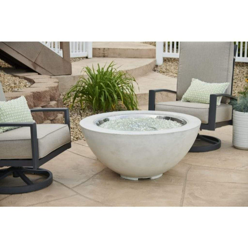 The Outdoor GreatRoom Company Cove 42" Round Gas Fire Pit Bowl in Natural Grey Supercast™ Concrete
