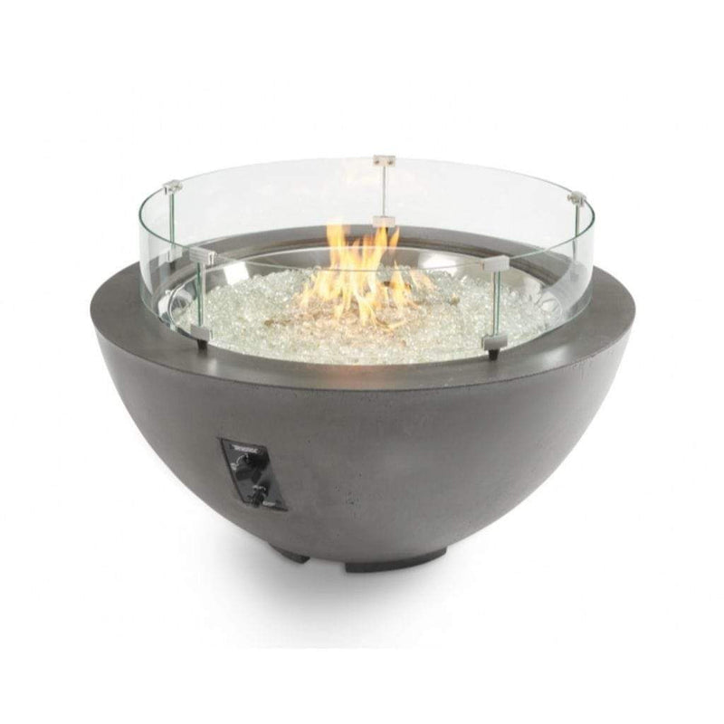 The Outdoor GreatRoom Company Cove 42" Round Gas Fire Pit Bowl in Natural Grey Supercast™ Concrete