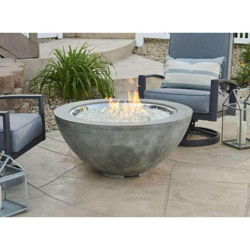 The Outdoor GreatRoom Company Cove 42" Round Gas Fire Pit Bowl in Natural Grey Supercast™ Concrete