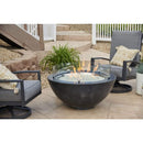 The Outdoor GreatRoom Company Cove 42" Round Gas Fire Pit Bowl in Natural Grey Supercast™ Concrete