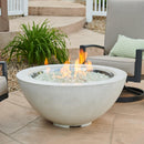 The Outdoor GreatRoom Company Cove 42" White Round Gas Fire Pit Bowl with 30" Crystal Fire® Plus Burner