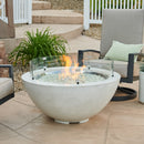 The Outdoor GreatRoom Company Cove 42" White Round Gas Fire Pit Bowl with 30" Crystal Fire® Plus Burner