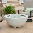 The Outdoor GreatRoom Company Cove 42" White Round Gas Fire Pit Bowl with 30" Crystal Fire® Plus Burner