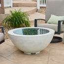 The Outdoor GreatRoom Company Cove 42" White Round Gas Fire Pit Bowl with 30" Crystal Fire® Plus Burner