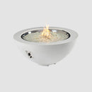 The Outdoor GreatRoom Company Cove 42" White Round Gas Fire Pit Bowl with 30" Crystal Fire® Plus Burner