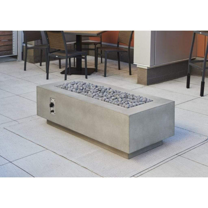 The Outdoor GreatRoom Company Cove 54" White Linear Gas Fire Table – Supercast™ Concrete, 80,000 BTU Burner

