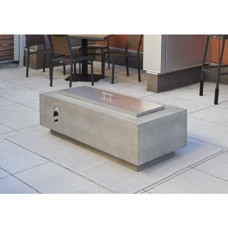 The Outdoor GreatRoom Company Cove 54" White Linear Gas Fire Table – Supercast™ Concrete, 80,000 BTU Burner

