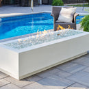 The Outdoor GreatRoom Company Cove 72" White Linear Gas Fire Table with Crystal Fire® Plus Burner
