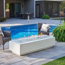 The Outdoor GreatRoom Company Cove 72" White Linear Gas Fire Table with Crystal Fire® Plus Burner