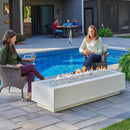 The Outdoor GreatRoom Company Cove 72" White Linear Gas Fire Table with Crystal Fire® Plus Burner