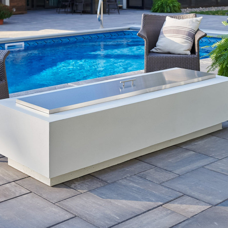The Outdoor GreatRoom Company Cove 72" White Linear Gas Fire Table with Crystal Fire® Plus Burner