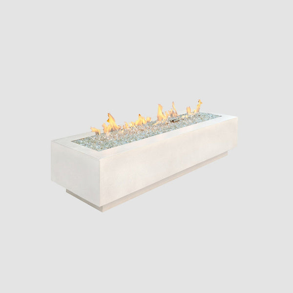 The Outdoor GreatRoom Company Cove 72" White Linear Gas Fire Table with Crystal Fire® Plus Burner