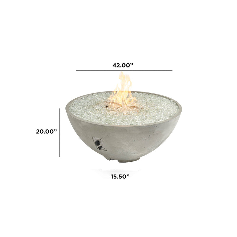 The Outdoor GreatRoom Company 42" Cove Edge Gas Fire Pit Bowl in Natural Grey