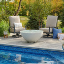 The Outdoor GreatRoom Company Cove Edge 42" White Gas Fire Pit Bowl with Crystal Fire® Plus Burner

