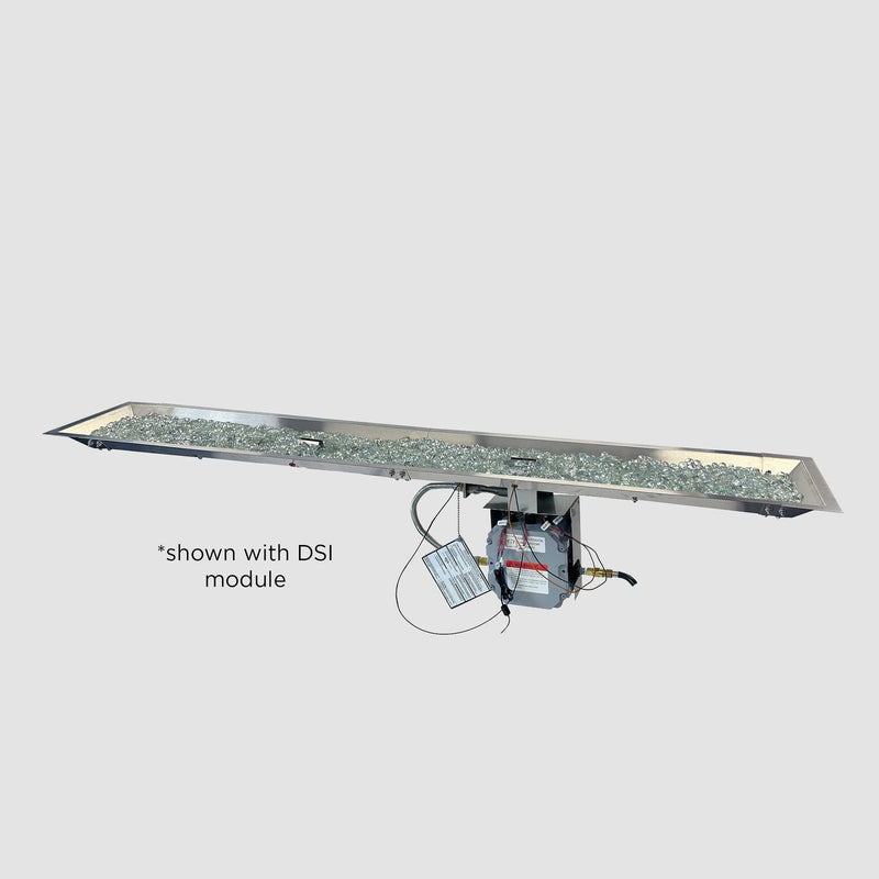 The Outdoor GreatRoom Company Crystal Fire 12" x 120" Stainless Steel Linear Gas Burner with Safety Ignition