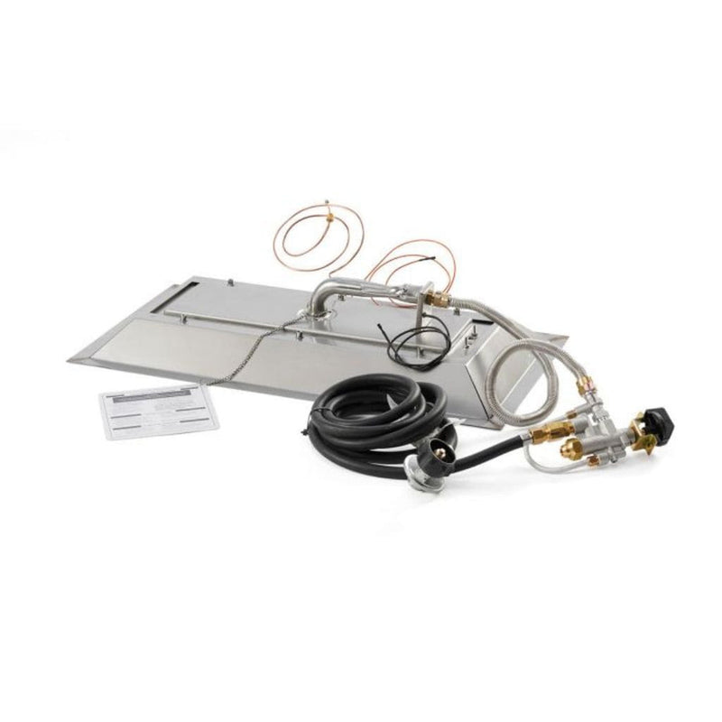 The Outdoor GreatRoom Company Crystal Fire 12" x 24" Linear Gas Burner - Stainless Steel with Auto Shut-Off