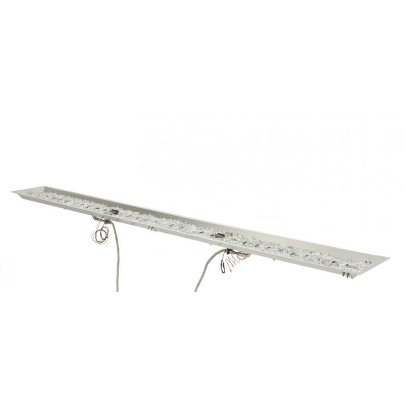 "The Outdoor GreatRoom Company Crystal Fire 12" x 64" Linear Gas Burner - Commercial-Grade Stainless Steel"