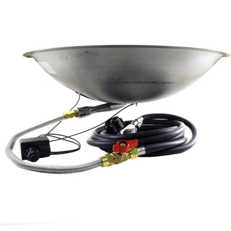 The Outdoor GreatRoom Company 20" Round Crystal Fire Plus Gas Burner in Stainless Steel