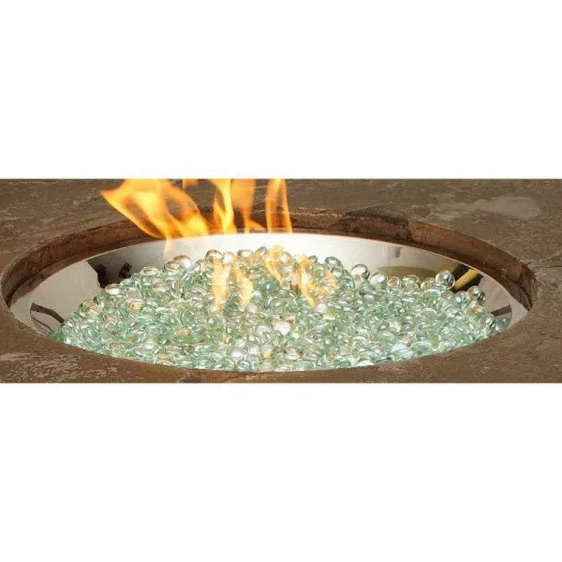 The Outdoor GreatRoom Company 20" Round Crystal Fire Plus Gas Burner in Stainless Steel