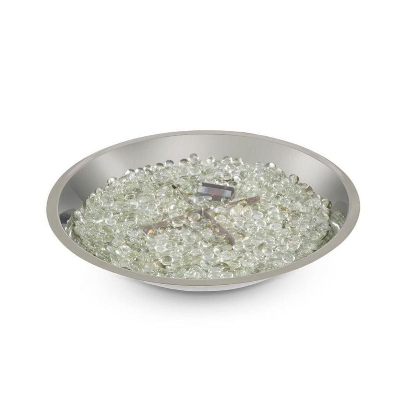 The Outdoor GreatRoom Company 20" Round Crystal Fire Plus Gas Burner in Stainless Steel