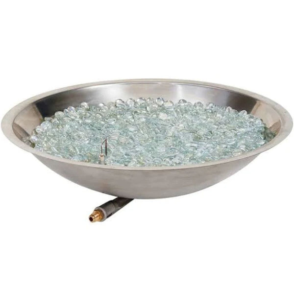 The Outdoor GreatRoom Company 20" Round Crystal Fire Plus Gas Burner in Stainless Steel