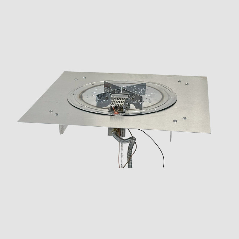 The Outdoor GreatRoom Company Crystal Fire Plus 30" Square Manual Gas Burner Insert with Stainless Plate Kit