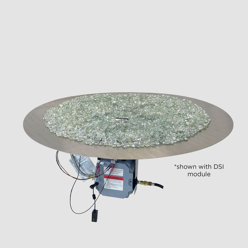 The Outdoor GreatRoom Company 42" Round Crystal Fire Plus Gas Burner Kit with Manual Ignition and Plate