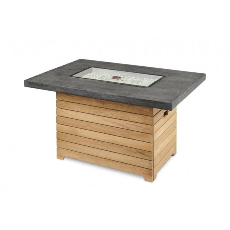 The Outdoor GreatRoom Company Darien Aluminum Gas Fire Pit Table with 30" Rectangular Top